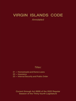 cover image of Virgin Islands Code Annotated